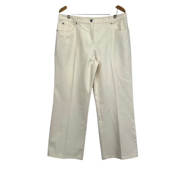 ST JOHN Sport Off White Jeans 5 Pocket Stretch Spring Nautical Preppy Womens 16 - Picture 1 of 11
